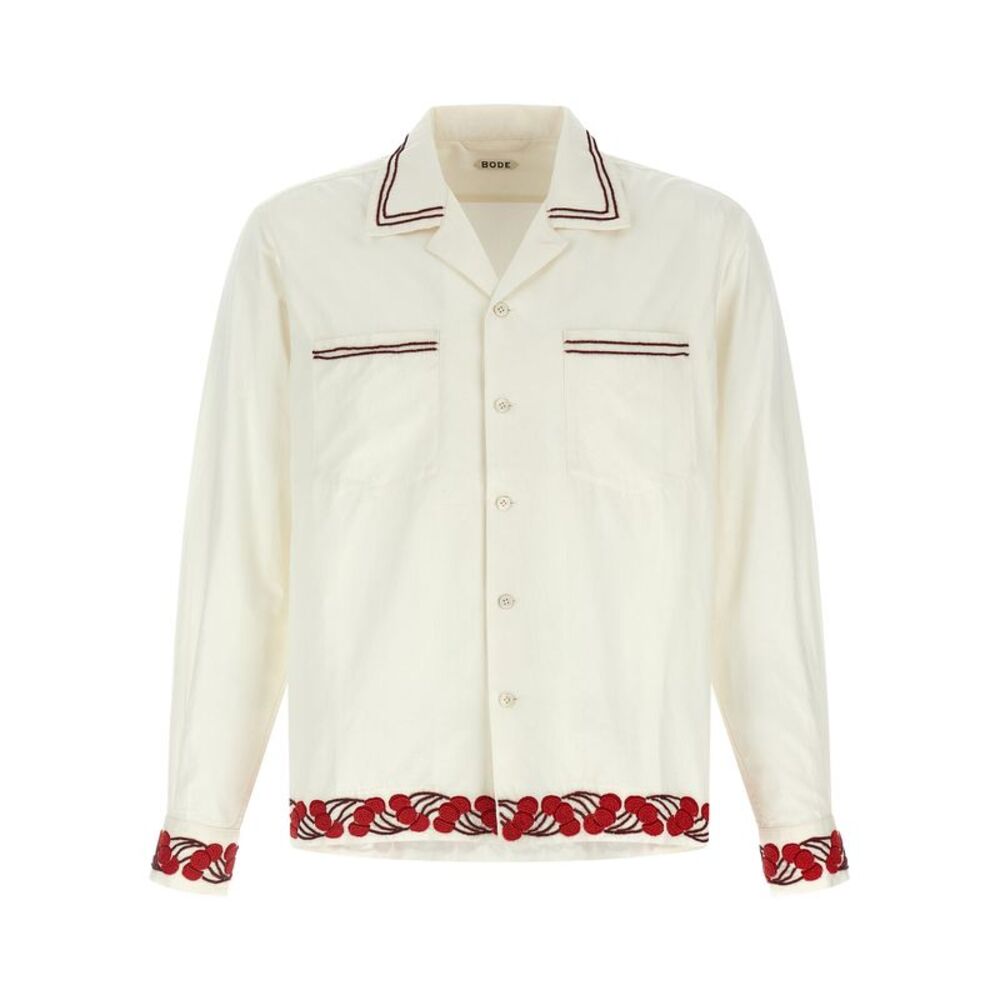 Bode Men's Cherry Lane Beaded Shirt